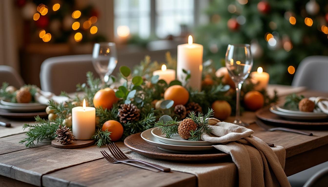 découvrez nos astuces pour créer une décoration de table de noël élégante et naturelle. apprenez à utiliser des éléments écologiques et des matériaux authentiques pour embellir vos repas festifs tout en respectant l'environnement.