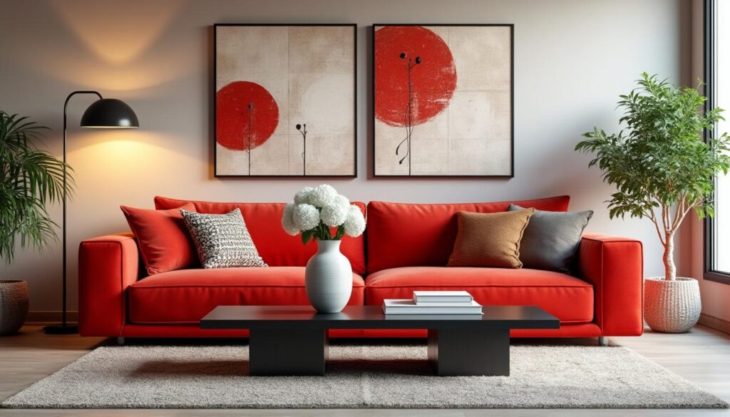 vous avez un canapé rouge dans votre salon ? découvrez nos conseils et idées déco pour harmoniser votre intérieur, choisir les bonnes couleurs, accessoires et styles qui mettront en valeur votre canapé rouge avec élégance.